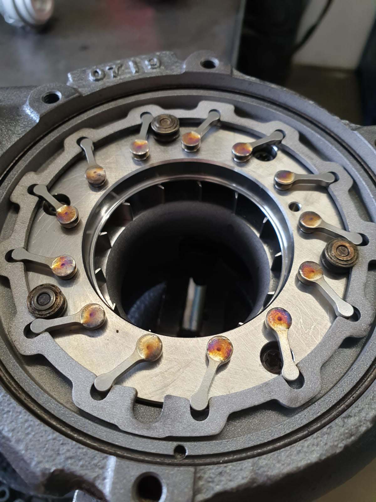 close up of car engine part